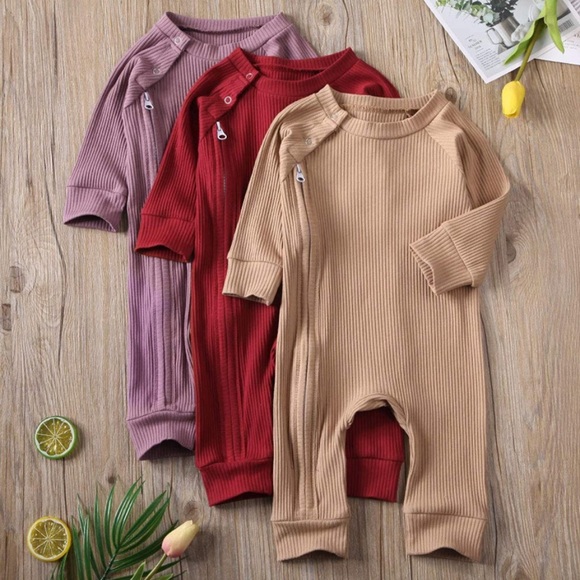 Other - Lot of 3 ribbed cotton 0-3 month pajamas.